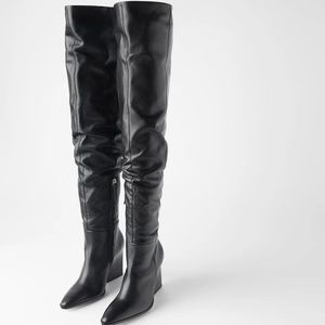 ISO Zara Oversized Geometric Heel Boots